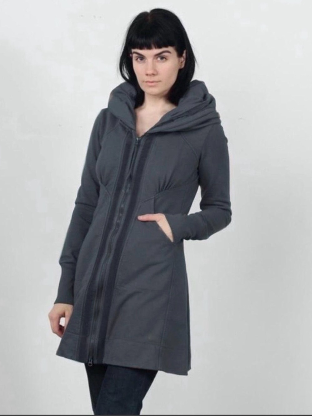 Prairie Underground Black shawl color Zip-Up Hoodie Jacket L NWOT